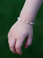 white pearl baby bracelet
